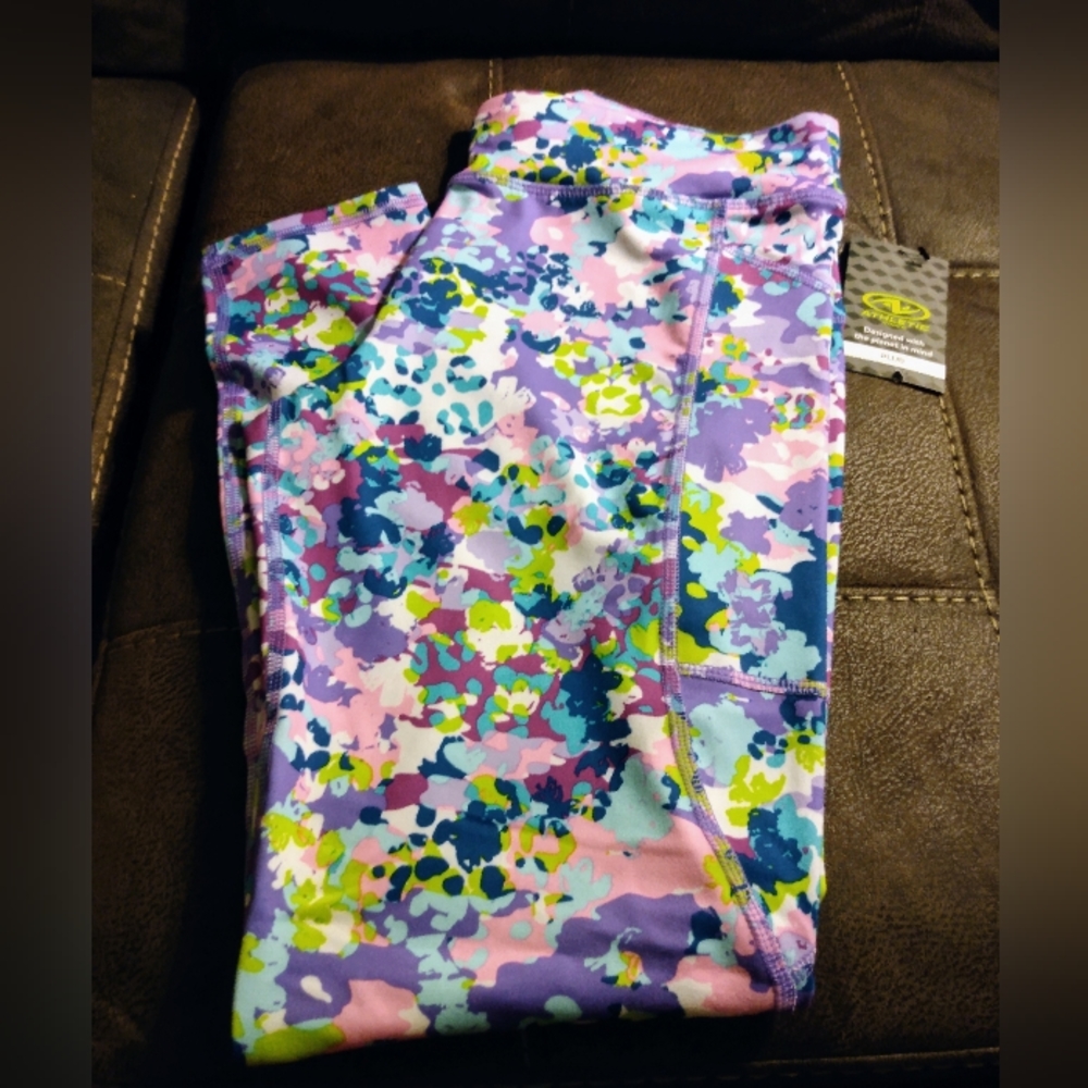Girl's NWT "Athletic Works" Multi-Color Leggings